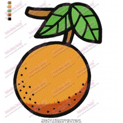 Orange Fruit on Branch Embroidery Design